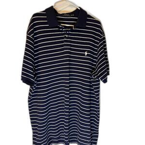 Polo Ralph Lauren Shirt 2XLT Polo Blue White Stripe Golf Business Casual